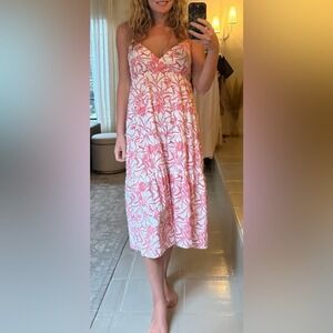 Capsule Augusta Zero Degrees Celsius Pink White Floral Midi Dress S